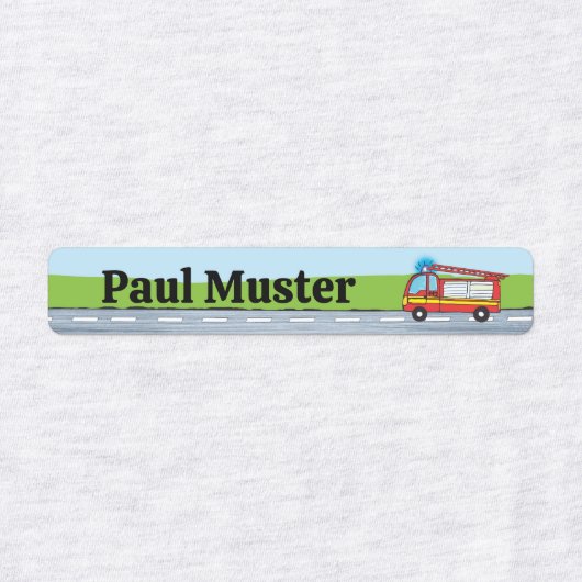 Feuerwehr Tag - 96 schmale Kinder Etiketten (Design 1)