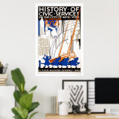 Feuerwehr Truck NYC 1936 WPA Poster (Heimbüro)