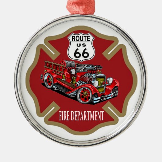 Feuerwehr-Verzierung des Weg-66 Silbernes Ornament (Vorne)