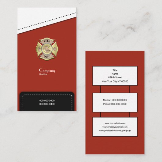 Feuerwehr Visitenkarte (Vorne/Hinten)