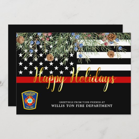 Feuerwehr Weihnachten Custom Thin Red Line (Vorne/Hinten)