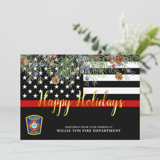 Feuerwehr Weihnachten Custom Thin Red Line (Stehend Vorderseite)