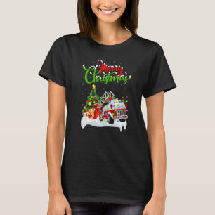 Feuerwehr Weihnachten Dekorationen Weihnachtsmann  T-Shirt