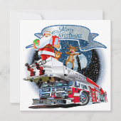 Feuerwehr Weihnachten HD Print Einladung (Vorderseite)