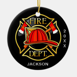 Feuerwehr - Weihnachten Keramik Ornament