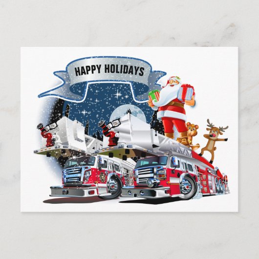 Feuerwehr - Weihnachten Postkarte (Vorderseite)