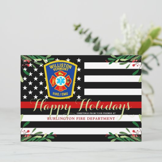 Feuerwehr Weihnachten Thin Red Line (Stehend Vorderseite)