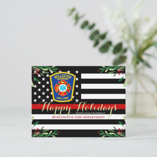 Feuerwehr Weihnachten Thin Red Line (Stehend Vorderseite)