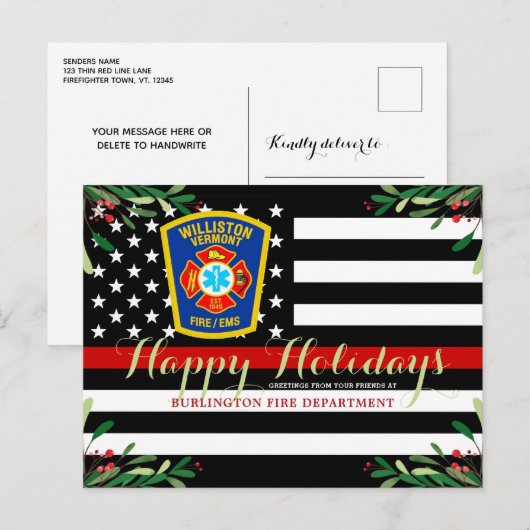 Feuerwehr Weihnachten Thin Red Line (Vorne/Hinten)