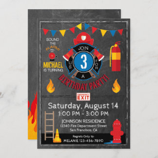 Feuerwehrabteilung Geber und Abzeichen Geburtstag Einladung