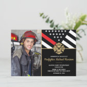 Feuerwehrakademie Abschluss Feuerwehrmann Foto Ankündigung (Stehend Vorderseite)