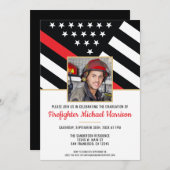 Feuerwehrakademie Abschluss Feuerwehrmann Foto Einladung (Vorne/Hinten)