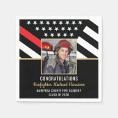 Feuerwehrakademie Abschluss Feuerwehrmann Foto Serviette (Vorderseite)