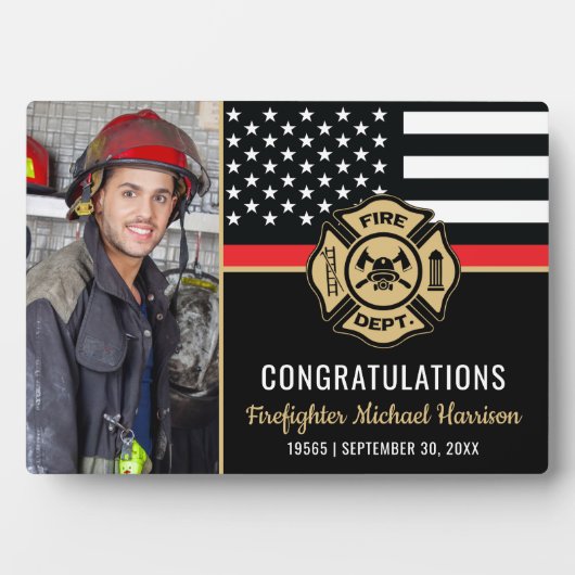 Feuerwehrakademie Abschluss Feuerwehrmann Fotoplatte (Vorderseite)