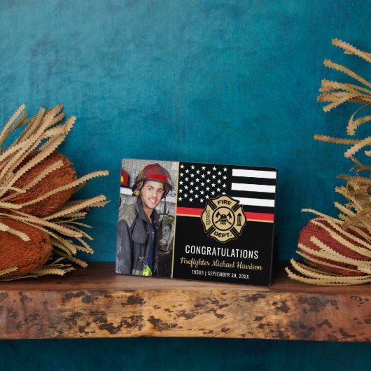 Feuerwehrakademie Abschluss Feuerwehrmann Fotoplatte (Seite)