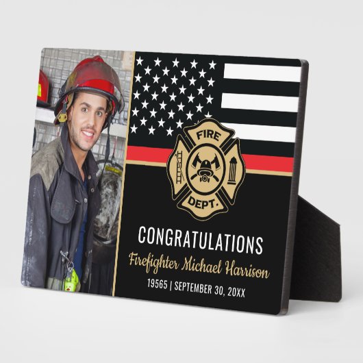 Feuerwehrakademie Abschluss Feuerwehrmann Fotoplatte (Seite)