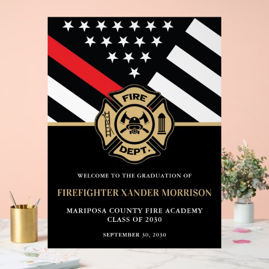 Feuerwehrakademie Abschluss willkommen Acrylschild (Hochzeit)