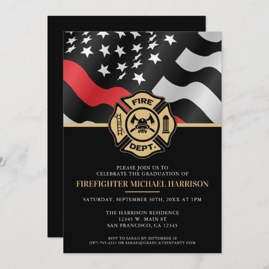 Feuerwehrakademie Feuerwehrmannschaft Einladung (Vorne/Hinten)