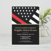 Feuerwehrakademie Flag Feuerwehrmann Abschluss Einladung (Stehend Vorderseite)