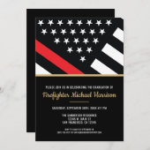 Feuerwehrakademie Flag Feuerwehrmann Abschluss Einladung (Vorne/Hinten)