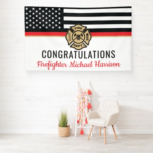 Feuerwehrakademie Thin Red Line Abschluss Banner (Insitu)