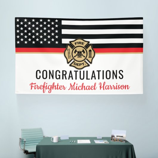 Feuerwehrakademie Thin Red Line Abschluss Banner (Messe)