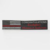 Feuerwehrakademie Thin Red Line Abschluss Banner (Horizontal)
