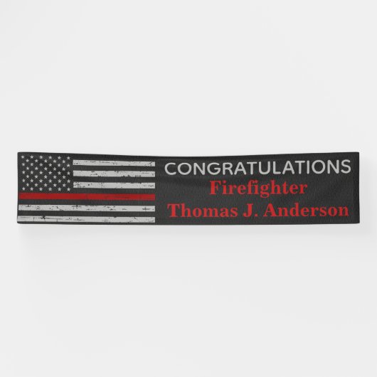 Feuerwehrakademie Thin Red Line Abschluss Banner (Horizontal)