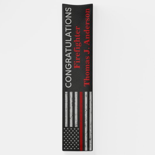 Feuerwehrakademie Thin Red Line Abschluss Banner (Vertikal)