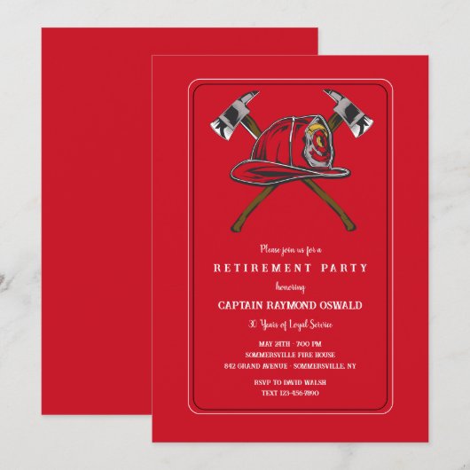 Feuerwehrausrüstung Einladung (Vorne/Hinten)