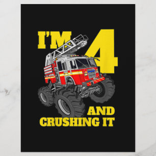 Feuerwehrauto 4. Geburtstag Junge 4 Feuerwehrmann Flyer