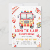 Feuerwehrauto Alarm Babyshower Einladung (Vorderseite)