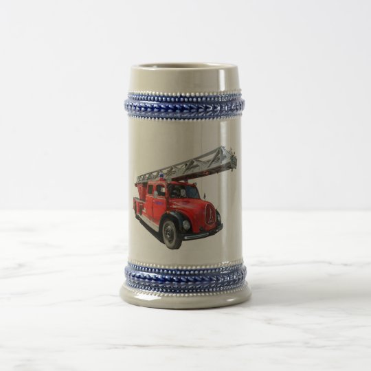 Feuerwehrauto Bierglas