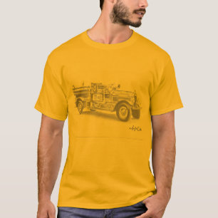 Feuerwehrauto Bleistiftzeichnung Shirt