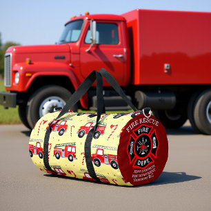 Feuerwehrauto-Candy-Cane personalisiert Duffle Bag