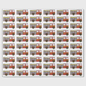 Feuerwehrauto-Design Geschenkpapier (Flach)