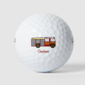 Feuerwehrauto-Design Golfball (Vorderseite)