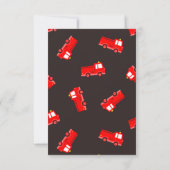 Feuerwehrauto Geburtstag Dankeskarte (Rückseite)
