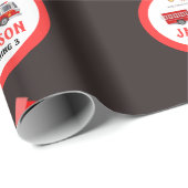 Feuerwehrauto Geburtstag Geschenkpapier (Rolleneckpunkt)