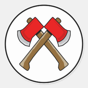 Feuerwehrauto-Geburtstags-Feuerwehrmann-Axt-Umschl Runder Aufkleber
