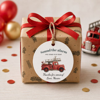 Feuerwehrauto Geburtstagsalarm Geschenkanhänger