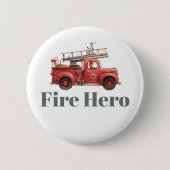 Feuerwehrauto Geburtstagsfeier Button (Vorderseite)