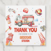 Feuerwehrauto-Geburtstagsfeier Quadrat Geschenkanhänger (Vorderseite)