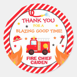 Feuerwehrauto Geburtstagspartei Gunst Dekorationen Runder Aufkleber
