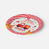 Feuerwehrauto Geburtstagsparty Dekorationen Pappteller (Schrägansicht)