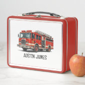 Feuerwehrauto Kinder Lunchbox | Personalisiert für (Beispiel)