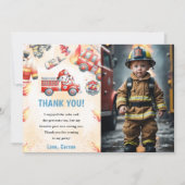 Feuerwehrauto Motor Geburtstag Danke Karte (Vorderseite)