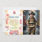 Feuerwehrauto Motor Geburtstag Danke Karte (Vorderseite)