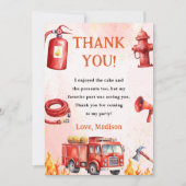 Feuerwehrauto Motor Geburtstag Danke Karte (Vorderseite)