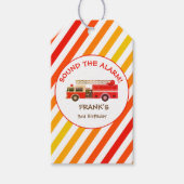 Feuerwehrauto Motor Geburtstag Geschenkanhänger (Vorderseite)